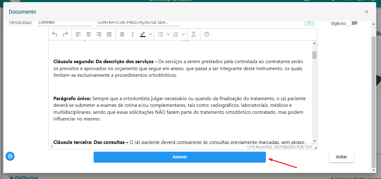 Documentos - Contrato (os dois assinam)